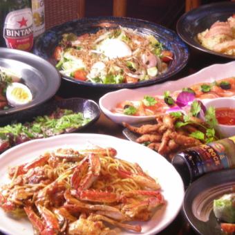 ●回游蟹套餐 4,700日元（含2.5小时无限畅饮）
