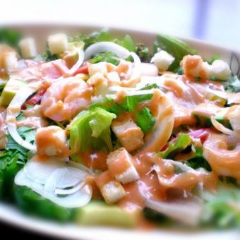 Shrimp and prosciutto ham cobb salad S size