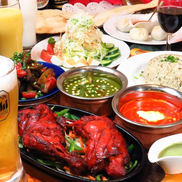 [推薦參加歡迎宴會和歡送會！] Chandrama宴會套餐！全友暢飲！品嚐印度和尼泊爾美食