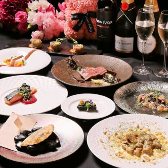 A5仙台牛サーロイン、サーモンのミキュイ、ムール貝等全10品《Memorialコース》11000円※12/26～