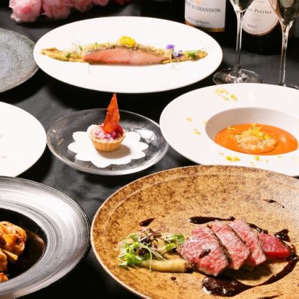 12/22・23《Xmasコース2025》サーモン香草パン粉焼きや黒毛和牛のタリアータ等全7品◇10000円