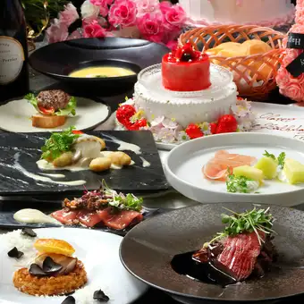 『エムプライム』2h飲放付◇A5黒毛和牛ステーキ,トリュフのフラン等◇月～金◇10100円中央席限定