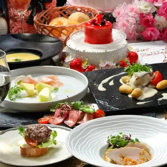 【土日祝限定】茶美豚のロースト、真鯛エチュベ、本日のアミューズ等全9品《Merryコース》5500円