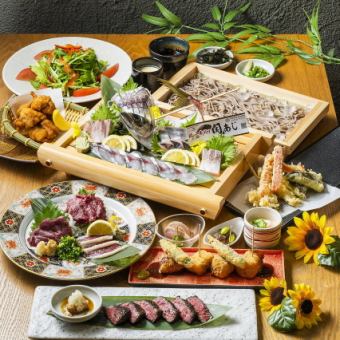 Sashimi, horse sashimi, wagyu beef and 12 other dishes + all-you-can-drink [Banri Course] 7,000 yen