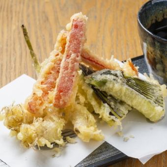 Seasonal vegetable tempura