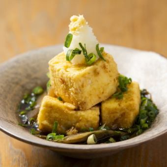 Deep-fried tofu with Japanese beef broth