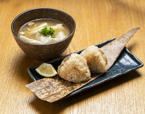鶏めしおにぎりとだんご汁