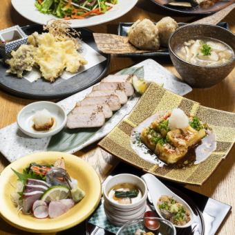 【スペシャル梅園】刺盛天ぷら他11品+エビス生他飲放6500円。お得なクーポンあります。