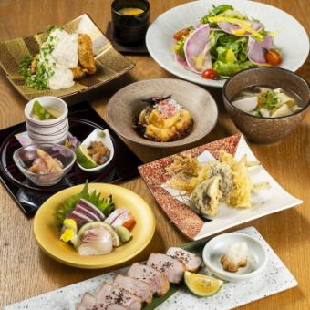 【スペシャル梅園】刺盛天ぷら他10品+エビス生他飲放付コース