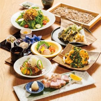 [Umezono] Assorted Sashimi, Tempura, and 10 other dishes + All-you-can-drink Yebisu draft beer course