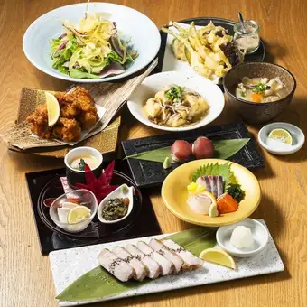 11/5~忘新年会コース●【梅園】刺盛天ぷら他11品+エビス生他飲放付コース