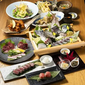 11/5~Year-End and New Year Party Course ● [Banri] 13 dishes including whole sashimi, horse sashimi, wagyu beef, etc. + all-you-can-drink course