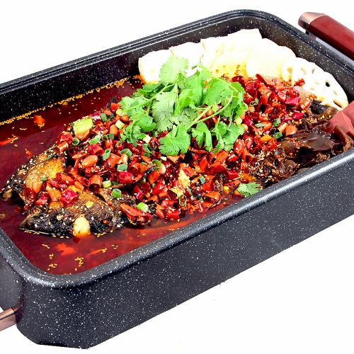 Chongqing traditional dish: grilled fish hotpot