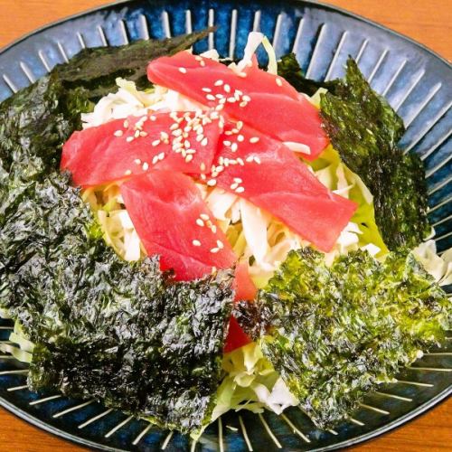 鮪と韓国海苔のチョレギサラダ