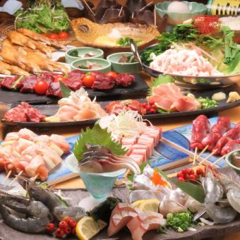 2 hours all-you-can-drink ♪ All 9 dishes including fresh fish, yakitori, offal hot pot ♪ Banquet course 5,300 yen → 4,800 yen (tax included)