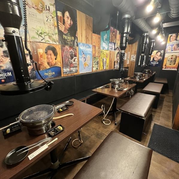 【四ツ橋・堀江】元祖厚切りネギ包みタンのお店！広々とした空間で4名様テーブルが4つございます。会社のご宴会や貸し切りなどにもご利用いただけます◎もちろん少人数のママ会や、女子会、ご家族とのご利用にもお立ち寄りください♪各種宴会での利用も大歓迎！お席のご予約はお早めに★焼肉なら当店へ！