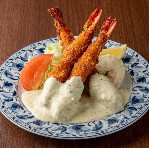 Fried shrimp at a Western restaurant