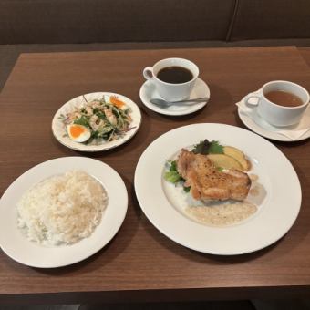 国産鶏のポワレ(ディナーセット）
