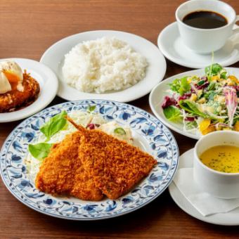 特大アジフライ(ディナーセット)