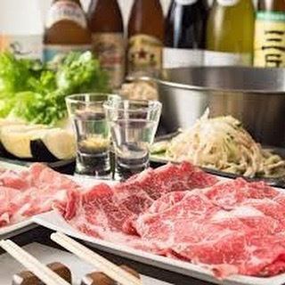 選べるおだしとお肉!しゃぶしゃぶコース【あか牛コース】