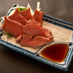 Low-temperature cooked hearts with ponzu sauce