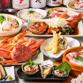 10,000 yen including tax ■ Luxury course ■ Premium all-you-can-drink included ■ Grilled crab shell/Yamagata beef sukiyaki, etc.