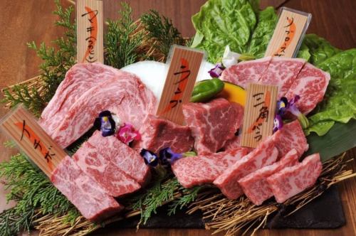 Assortment of lean and marbled meat