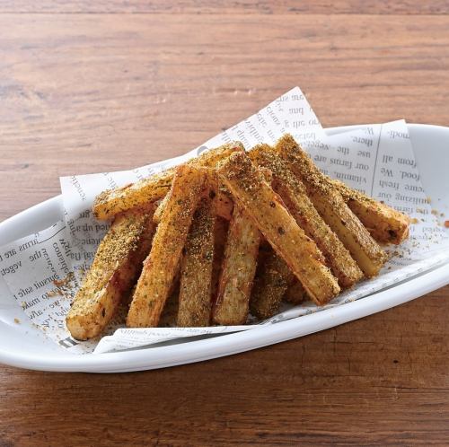 Deep fried yam with spicy peperoncino