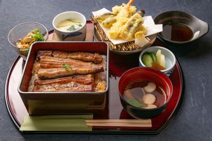 うな重御膳　【特上】　セット　＜特上のうな重と天ぷら、茶碗蒸しをお召し上がりください＞