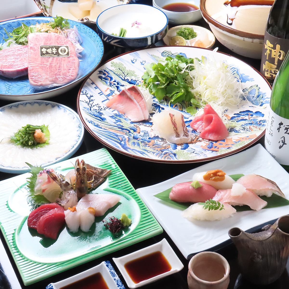 刺身や海鮮しゃぶしゃぶ、割烹料理など海鮮料理を堪能できます！