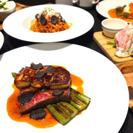 【電話預訂】包含3小時暢飲◇ 尊貴的Saga牛鵝肝羅西尼套餐，3月1日至5月31日供應！