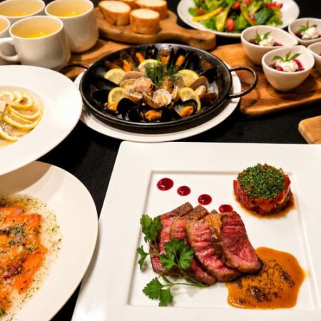 【6/1～8/31】夏の宴会|佐賀牛鉄板焼きラタトゥイユコース〈全9品・2時間プレミアム飲み放題付〉