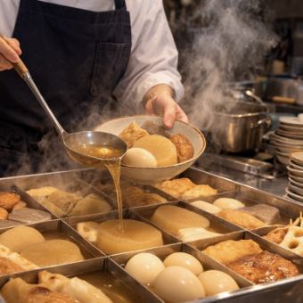 〈新宿エリア初〉自慢のあご出汁おでんがお通しで500円で食べ放題♪2名様～でご案内！