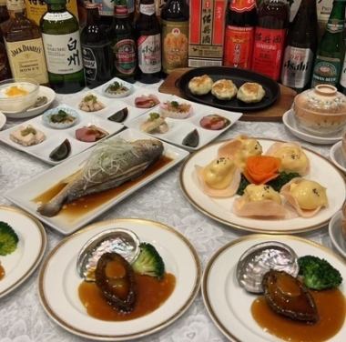 生ビール付!2時間飲み放題!【春のコースDプラン】中華料理全10品☆お一人様6000円(税込)!