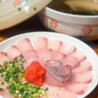 Sashimi platter + seasonal tempura [Winter only - 120 minutes of all-you-can-drink included! Yellowtail shabu-shabu hotpot course] 5,500 yen (tax included)