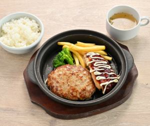 チキン＆ハンバーグ定食（てりマヨ）