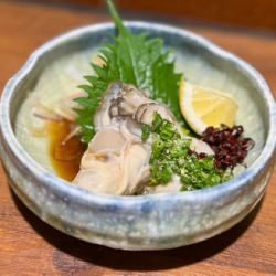 Raw oysters with ponzu sauce