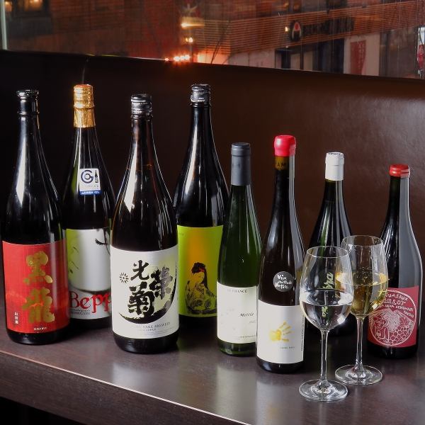 日本酒とワインが充実!串カツと相性の良いお酒をご用意◎