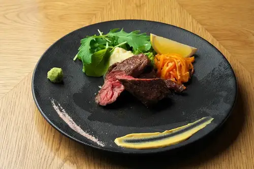 Grilled lean beef steak