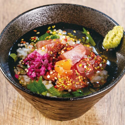 Fatty salmon broth chazuke