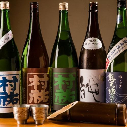 A selection of sake that the young husband is proud of