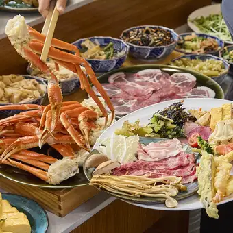 【蟹しゃぶ贅沢】蟹・牛豚しゃぶ×寿司・海鮮全89品食べ放題⇒蟹すきしゃぶしゃぶ8,800円コース