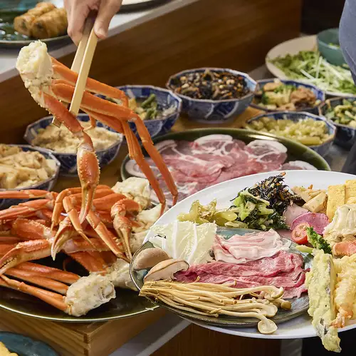 【本ズワイ×和牛極み】寿司・海鮮・ステーキ全100品食べ放題→本ズワイ和牛しゃぶしゃぶ
