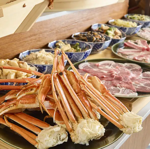 【蟹しゃぶ贅沢】蟹・牛豚しゃぶ×寿司・海鮮全90品食べ放題→蟹すきしゃぶしゃぶ