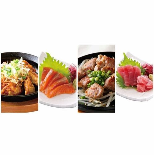 Meat, seafood, and side dishes♪ All items are priced at 363 JPY (incl. tax)!!
