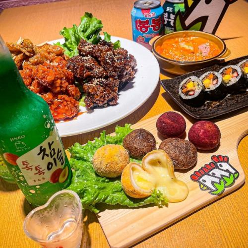 种类繁多的韩国食品套餐