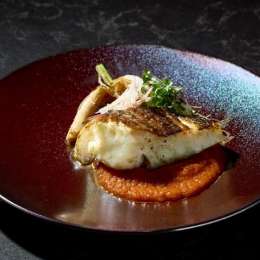 【鮮魚コース】鮮魚の鉄板焼と特選黒毛和牛ステーキ