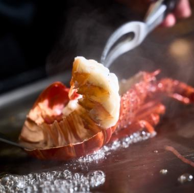 【伊勢海老コース】至高の伊勢海老の鉄板焼と特選黒毛和牛ステーキを堪能