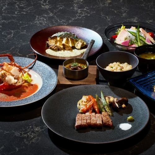 黒毛和牛×海鮮の鉄板焼きコース