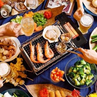 【柳橋MIXプレミアム】180分食べ飲み放題6,500円（1,500円分の金券付）海鮮とお肉の盛り合わせ
